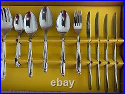 Vintage 34 Piece Rogers by Oneida Stainless Steel Flatware Set serving 8 with Box