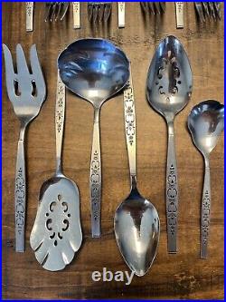 Vintage 46 Piece Oneida Rogers Spanada Premier Stainless Steel Flatware Set