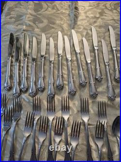 Vintage 74pc Oneida TRUE ROSE Stainless Flatware Service for 13 + Utensils Vintage 74pc Oneida TRUE ROSE Stainless Flatware Service for 13 + Utensils