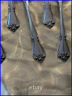 Vintage 74pc Oneida TRUE ROSE Stainless Flatware Service for 13 + Utensils Vintage 74pc Oneida TRUE ROSE Stainless Flatware Service for 13 + Utensils