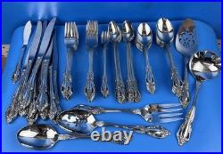 Vintage 77 Pc Oneida Raphael Stainless Flatware Set Service Hostess Pieces