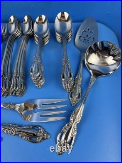 Vintage 77 Pc Oneida Raphael Stainless Flatware Set Service Hostess Pieces