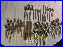 Vintage MCM ONEIDA COMMUNITY SATINIQUE (older) stainless flatware set 56 pieces