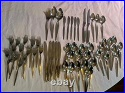 Vintage MCM ONEIDA COMMUNITY SATINIQUE (older) stainless flatware set 56 pieces