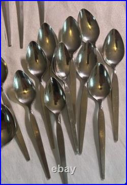 Vintage MCM ONEIDA COMMUNITY SATINIQUE (older) stainless flatware set 56 pieces
