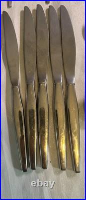 Vintage MCM ONEIDA COMMUNITY SATINIQUE (older) stainless flatware set 56 pieces