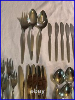 Vintage MCM ONEIDA COMMUNITY SATINIQUE (older) stainless flatware set 56 pieces