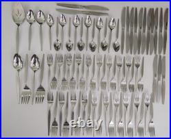 Vintage MCM ONEIDA COMMUNITY SATINIQUE (older) stainless flatware set 75 pieces