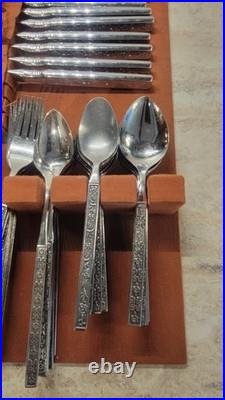 Vintage MCM Oneida CAPRI Distinction Deluxe HH Stainless Flatware Set 94pc EUC