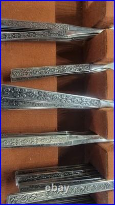 Vintage MCM Oneida CAPRI Distinction Deluxe HH Stainless Flatware Set 94pc EUC