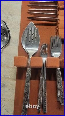 Vintage MCM Oneida CAPRI Distinction Deluxe HH Stainless Flatware Set 94pc EUC