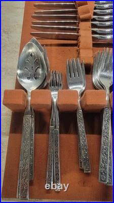 Vintage MCM Oneida CAPRI Distinction Deluxe HH Stainless Flatware Set 94pc EUC
