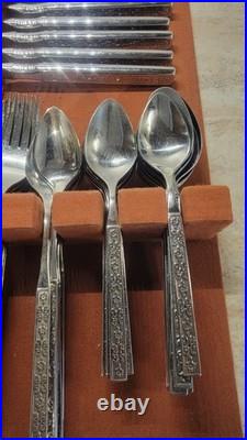 Vintage MCM Oneida CAPRI Distinction Deluxe HH Stainless Flatware Set 94pc EUC