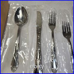 Vintage NOS Sealed 50 pc WM A Rogers Oneida Fenway Stainless Steel Flatware Set