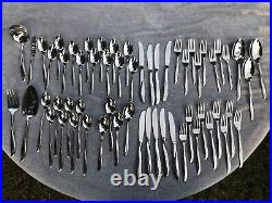 Vintage New 59-piece Oneida Community Twin Star Stainless Flatware Forks Spoons