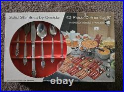Vintage Nordic Crown Solid Stainless By Oneida 42 Pc Set