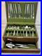 Vintage ONEIDA Community VENETIA Stainless Flatware SERVICE FOR 12 & Wood Case