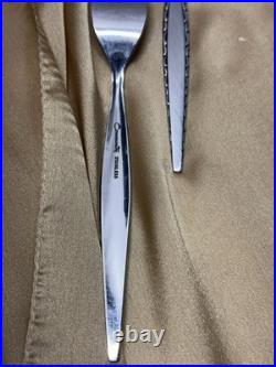 Vintage ONEIDA Community VENETIA Stainless Flatware SERVICE FOR 12 & Wood Case