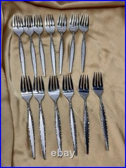 Vintage ONEIDA Community VENETIA Stainless Flatware SERVICE FOR 12 & Wood Case