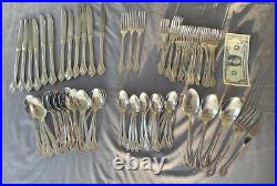 Vintage ONEIDA Tribeca Glossy Stainless Steel Flatware Lot 84 Pieces USA