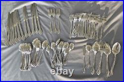 Vintage ONEIDA Tribeca Glossy Stainless Steel Flatware Lot 84 Pieces USA