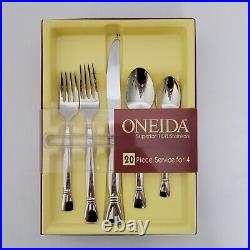 Vintage Oneida 18/8 Stainless Steel 20 Piece Service for 4 Ginny Flatware