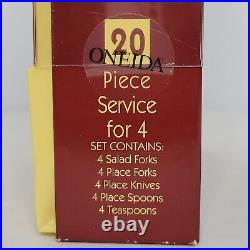 Vintage Oneida 18/8 Stainless Steel 20 Piece Service for 4 Ginny Flatware