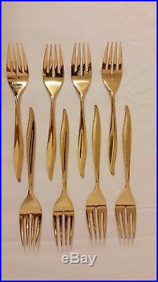 Vintage Oneida 48 piece Golden Textura Gold Plated Silverware Set