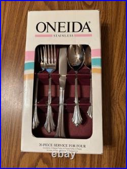 Vintage Oneida Bancroft Stainless Steel 20-Piece Flatware Set Service for 4 NEW