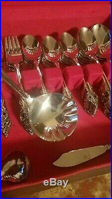 Vintage Oneida CHERBOURG Flatware Set Service for 12 Stainless 73 Pieces 1981