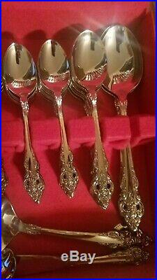 Vintage Oneida CHERBOURG Flatware Set Service for 12 Stainless 73 Pieces 1981