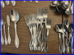 Vintage Oneida Community Heiress Stainless Flatware Large Set Of 118 Pieces