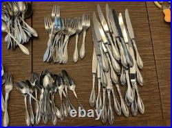Vintage Oneida Community Heiress Stainless Flatware Large Set Of 118 Pieces