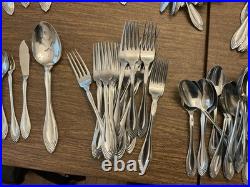 Vintage Oneida Community Heiress Stainless Flatware Large Set Of 118 Pieces