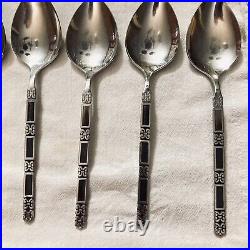 Vintage Oneida Community Madrid Stainless 45 Pcs- 9 Place Settings Black Accent