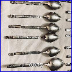 Vintage Oneida Community Madrid Stainless 45 Pcs- 9 Place Settings Black Accent