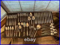 Vintage Oneida Community My Rose Stainless Flatware 51 Pieces