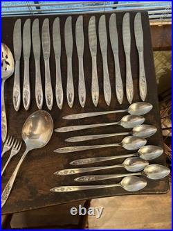 Vintage Oneida Community My Rose Stainless Flatware 51 Pieces