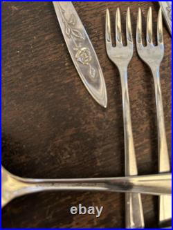 Vintage Oneida Community My Rose Stainless Flatware 51 Pieces