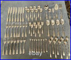 Vintage Oneida Independence Deluxe Stainless Flateware 62 Pieces