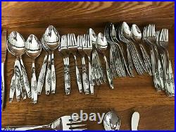 Vintage Oneida MY ROSE service 12+extras Community Stainless Flatware excellent
