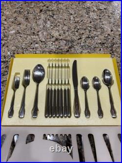 Vintage Oneida Oceanic 50 Pc Set Of Stainless Steel Flatware 8 Place Setting