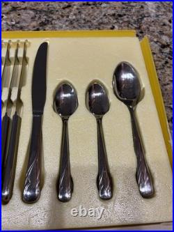 Vintage Oneida Oceanic 50 Pc Set Of Stainless Steel Flatware 8 Place Setting