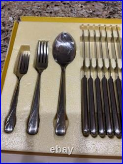 Vintage Oneida Oceanic 50 Pc Set Of Stainless Steel Flatware 8 Place Setting