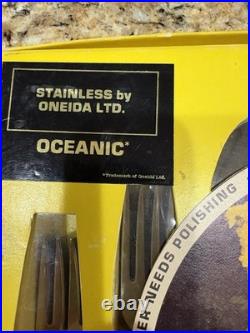 Vintage Oneida Oceanic 50 Pc Set Of Stainless Steel Flatware 8 Place Setting