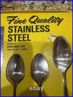 Vintage Oneida Oceanic 50 Pc Set Of Stainless Steel Flatware 8 Place Setting