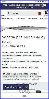 Vintage Oneida stainless flatware set for 8