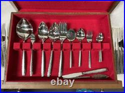 Vintage Over 130 pc Lot Oneida Community VIA ROMA Stainless Flatware with Case