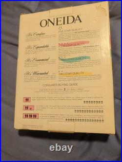 Vintage Rare 1987 ONEIDA The Complete 8 Banbury 45 Piece Flatware Set New In Box