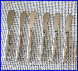 Vintage Stainless Oneida Heirloom ACT ll SATIN Butter Spreaders SIX Cube